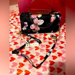 Wallet crossbody black floral